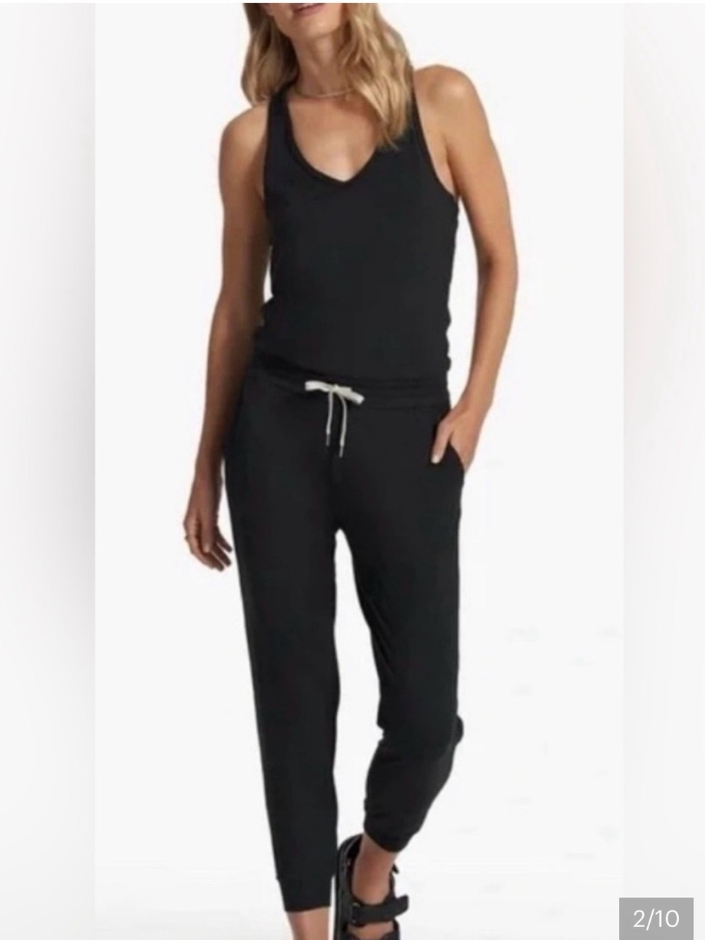 Vuori Black Sleeveless Jogger Jumpsuit